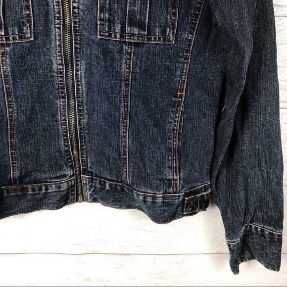 FRENCH CUFF Blue Denim Jean 100% Cotton Jacket - Picture 5 of 6